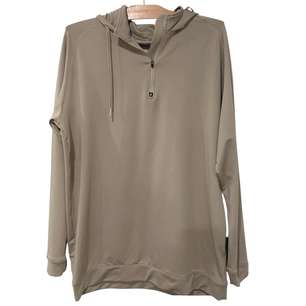 Swannies | Pullover Shirt Hood 1/4 Zip Tan Golf Activewear- Size XL